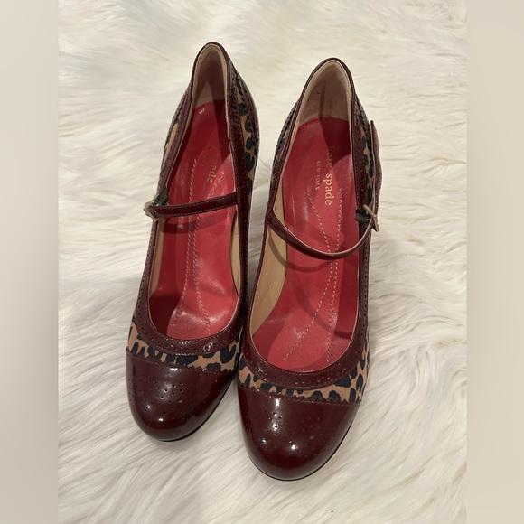 Kate spade pumps vintage shoes multi color-maroon/brown and black - Picture 2 of 3